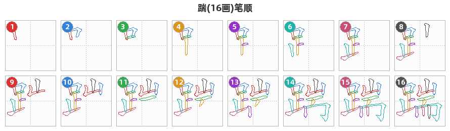 踹笔顺分解图