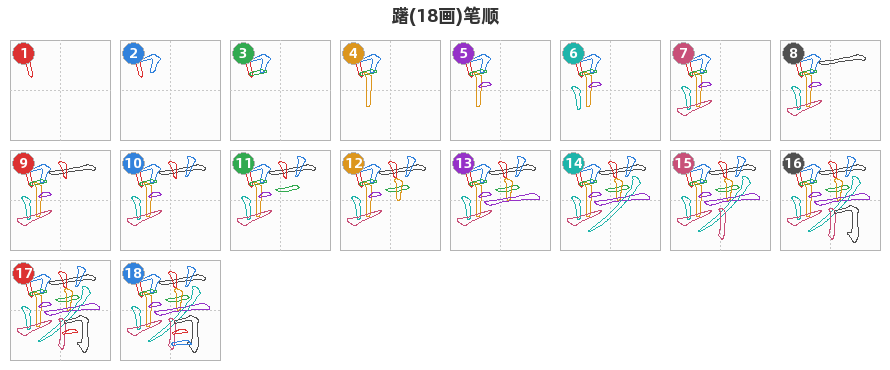 躇笔顺分解图