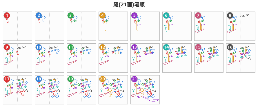 躚笔顺分解图