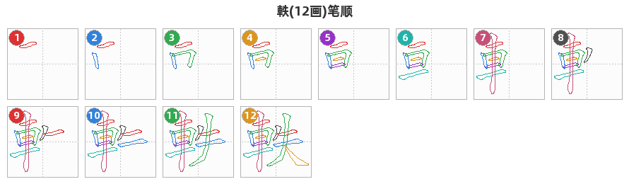 軼笔顺分解图