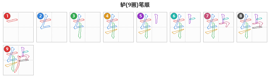 轳笔顺分解图