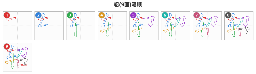 轺笔顺分解图