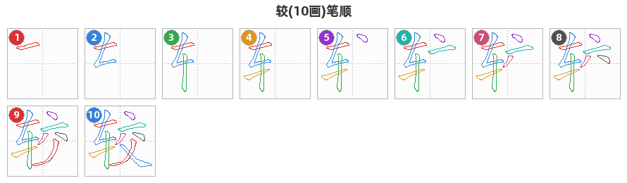 较笔顺分解图