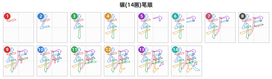 辗笔顺分解图
