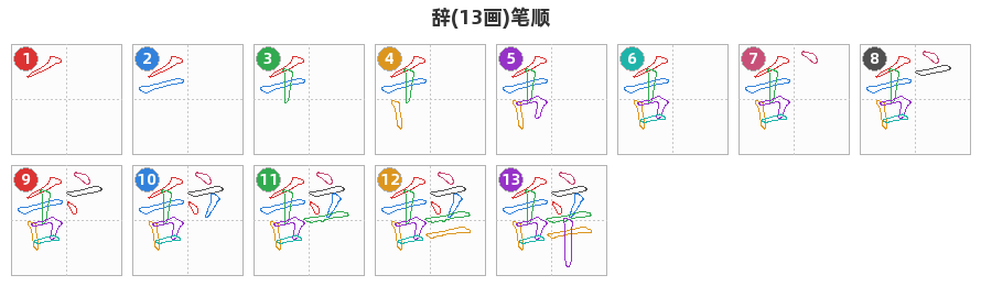 辞笔顺分解图