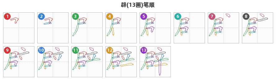 辟笔顺分解图