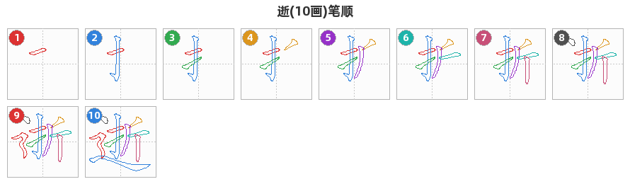 逝笔顺分解图