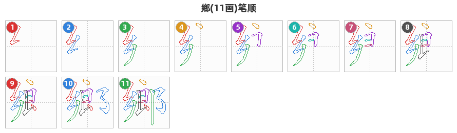 鄉笔顺分解图