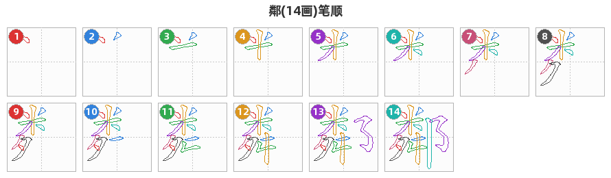 鄰笔顺分解图