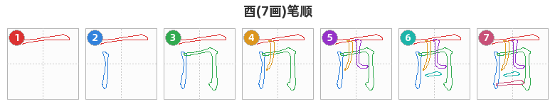 酉笔顺分解图