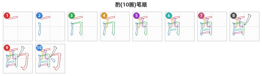 酌笔顺分解图