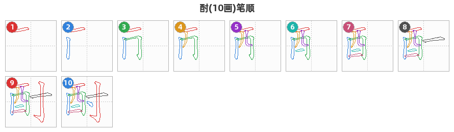 酎笔顺分解图