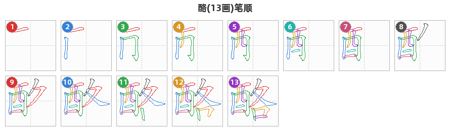 酪笔顺分解图