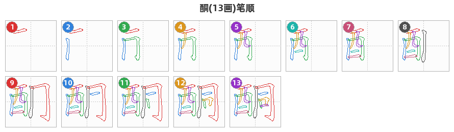 酮笔顺分解图