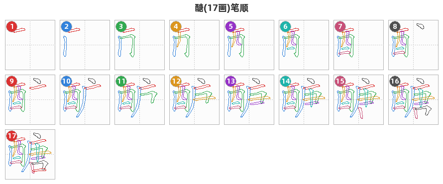 醣笔顺分解图