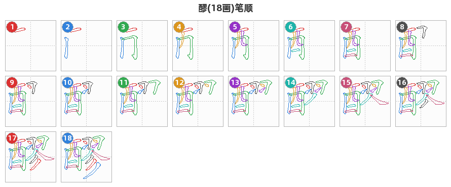 醪笔顺分解图