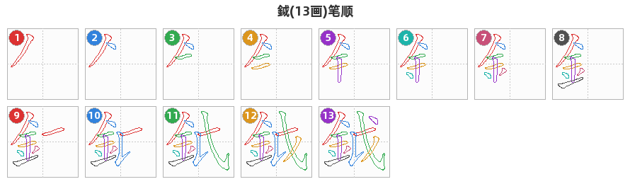 鉞笔顺分解图