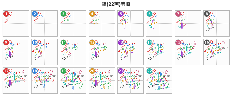 鑑笔顺分解图