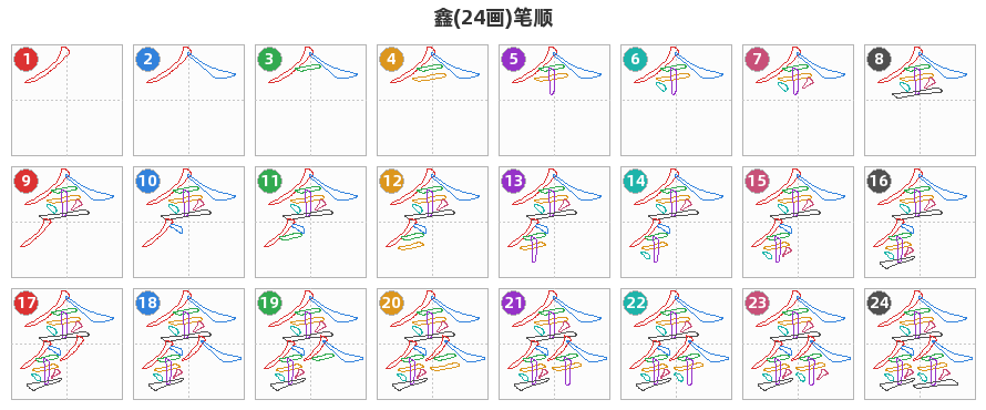 鑫笔顺分解图