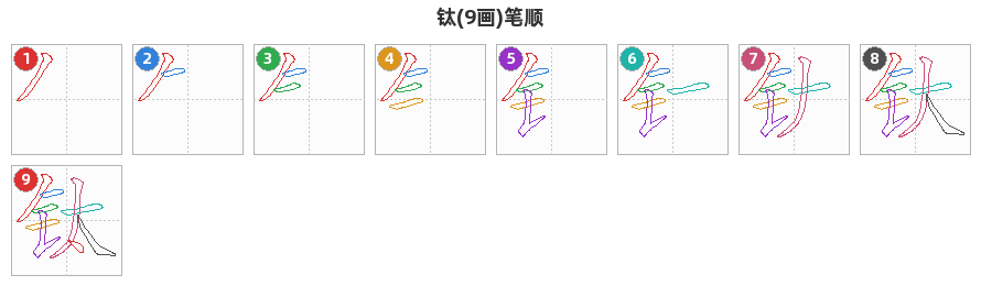 钛笔顺分解图