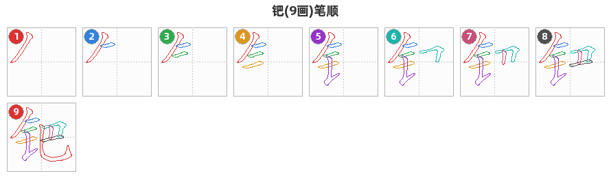 钯笔顺分解图