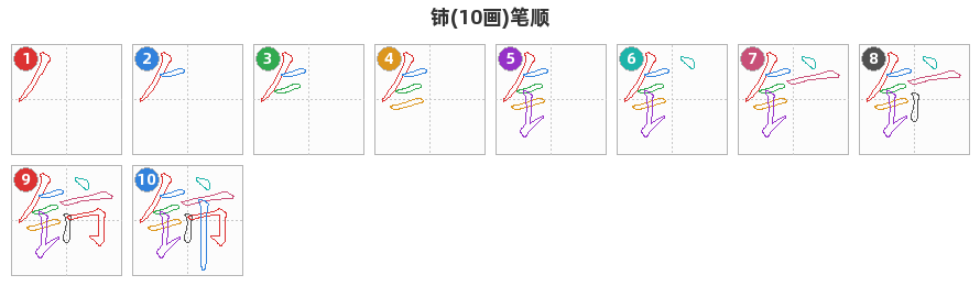 铈笔顺分解图