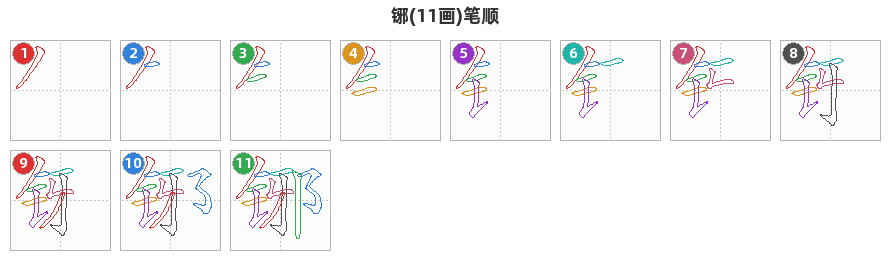铘笔顺分解图