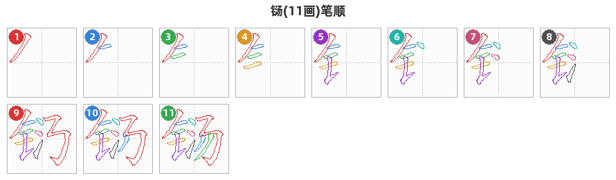 铴笔顺分解图