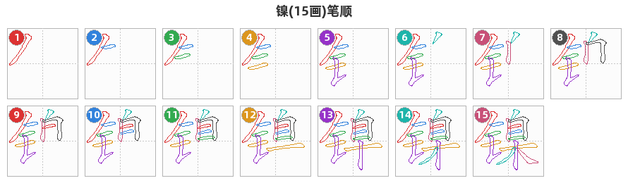 镍笔顺分解图