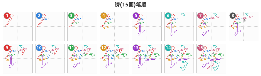 镑笔顺分解图