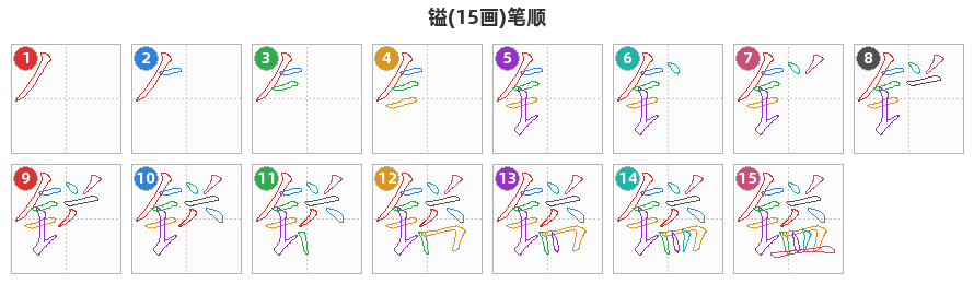 镒笔顺分解图