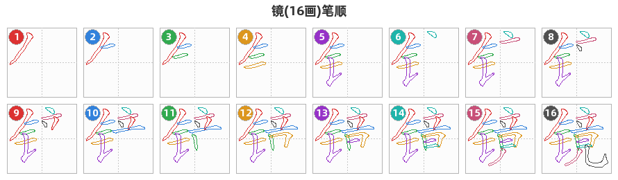 镜笔顺分解图