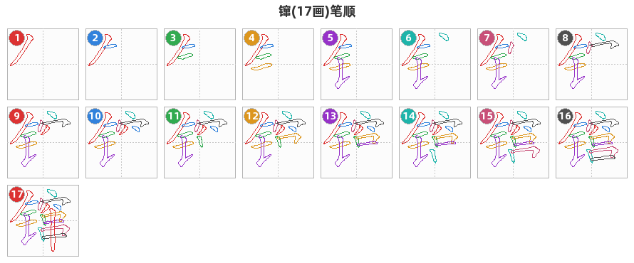 镩笔顺分解图