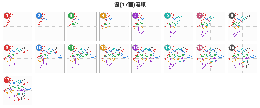 镫笔顺分解图