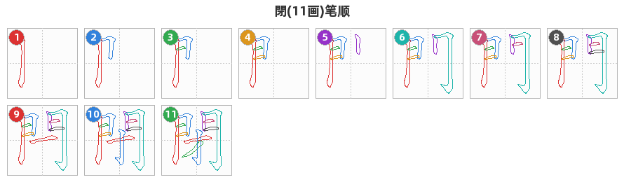 閉笔顺分解图