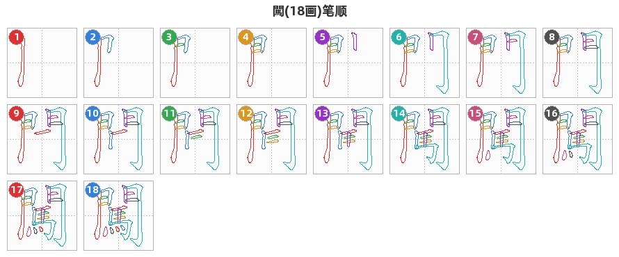 闖笔顺分解图