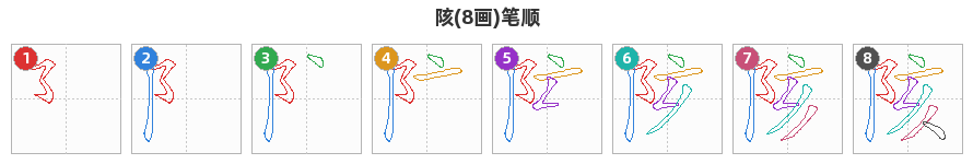 陔笔顺分解图