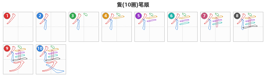 隻笔顺分解图