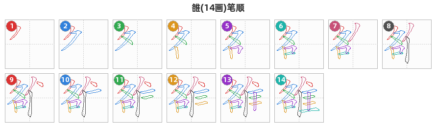 雒笔顺分解图