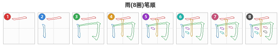 雨笔顺分解图