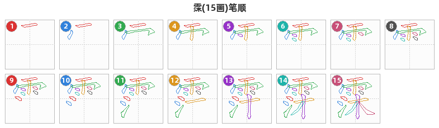 霂笔顺分解图