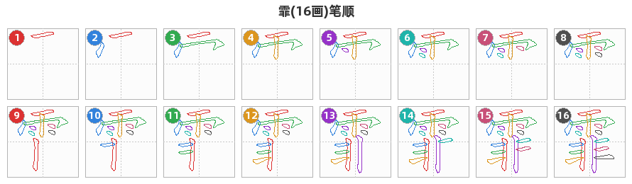 霏笔顺分解图