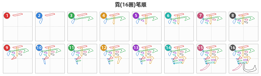 霓笔顺分解图