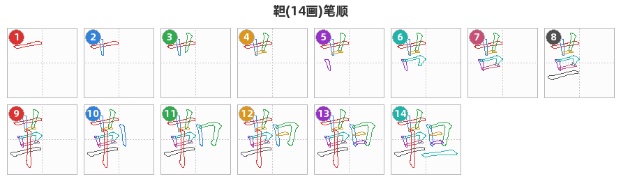 靼笔顺分解图