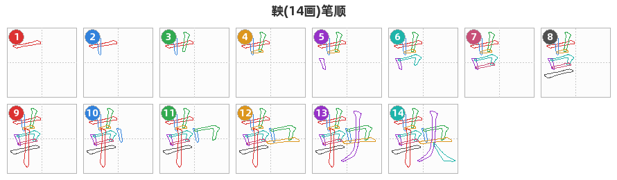 鞅笔顺分解图