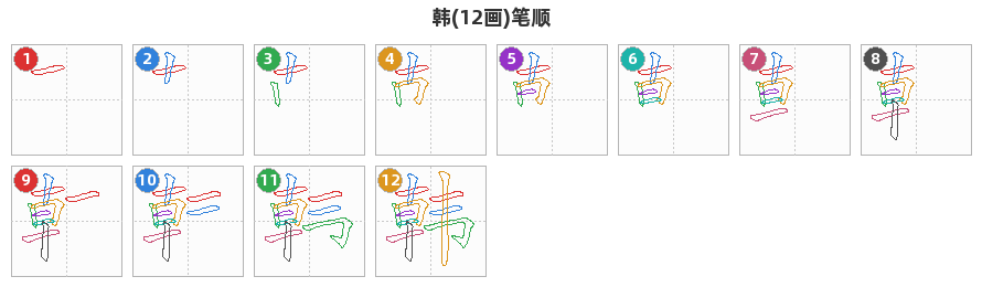 韩笔顺分解图