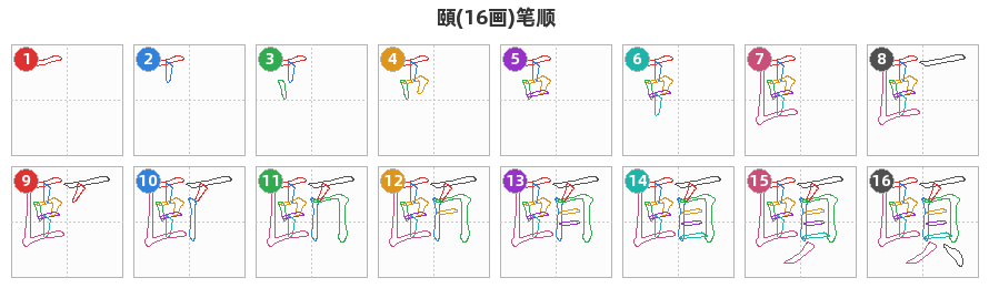 頤笔顺分解图