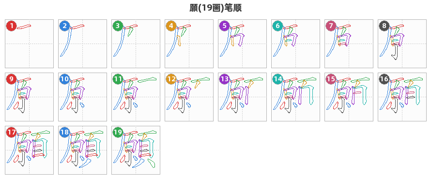 願笔顺分解图