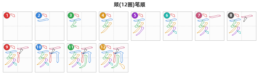 颏笔顺分解图