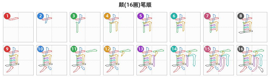 颠笔顺分解图